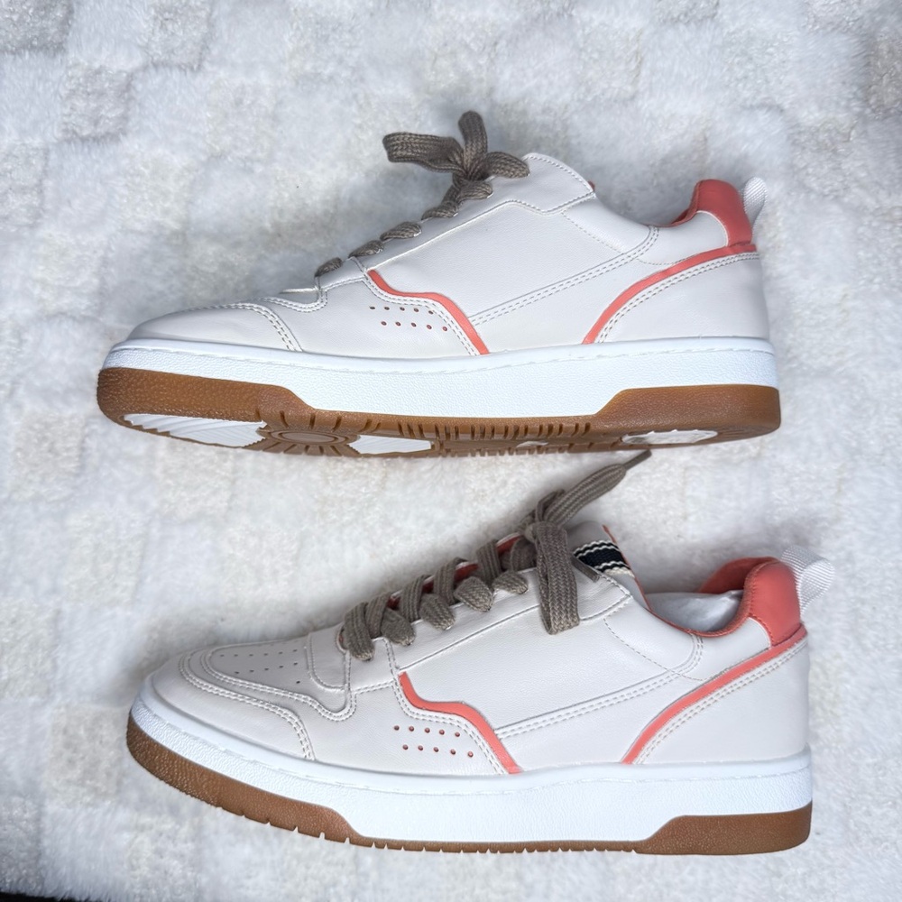 NWB SHU SHOP ROMI FASHION TAUPE and Orange Sneakers size 8.5 NEW - NWT